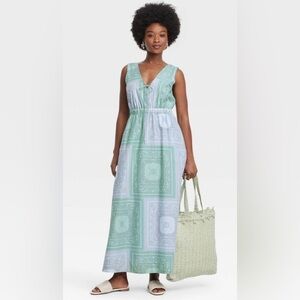 Universal Thread Green and White Sleeveless Maxi Sundress - NWT szM